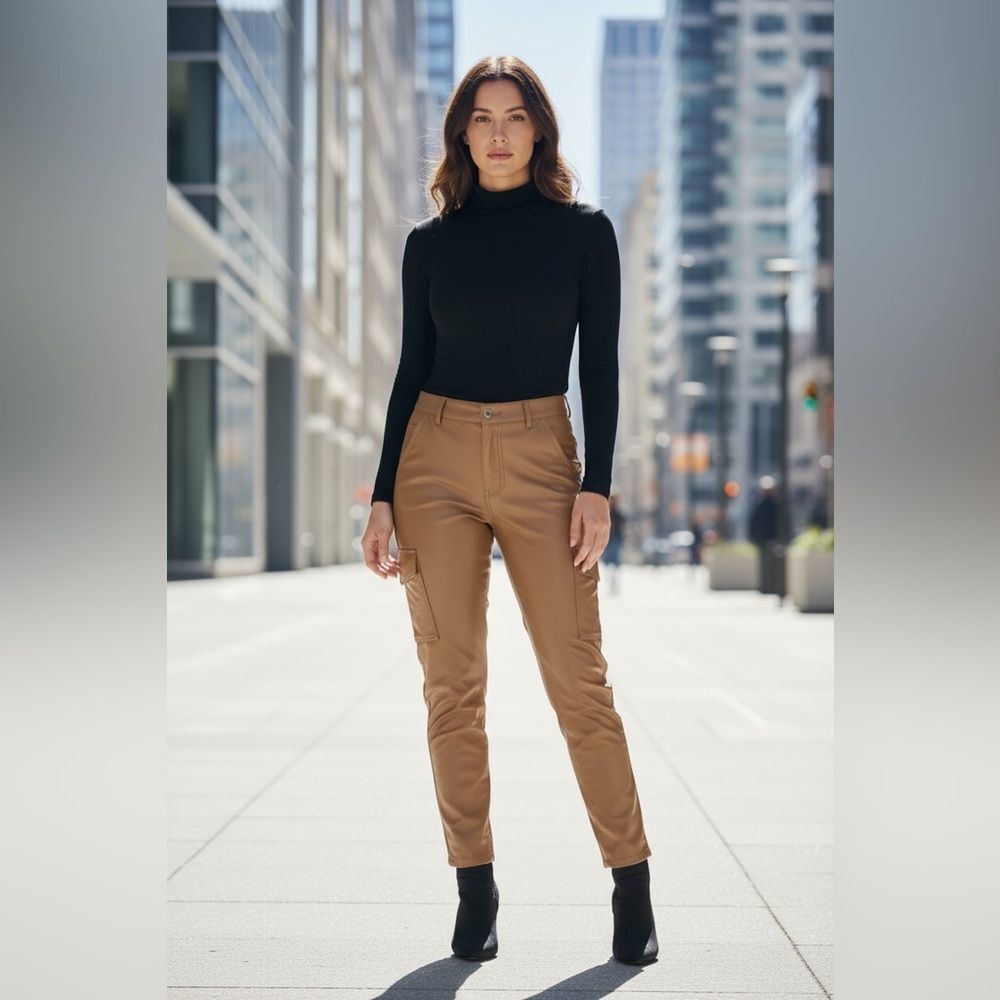 NEW Wilfred Light Brown Faux Leather Pants Size 8